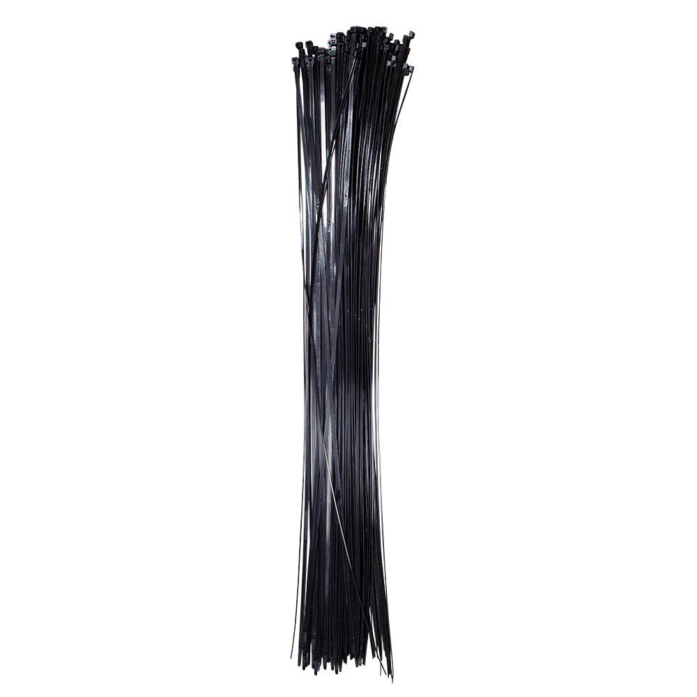 Brock 100 Pc Bag Black Nylon 48" Cable Zip Ties Self Locking Head UV Heat Resistant Outdoor Indoor for Bundling Tag Hold Wires Cords Crafts