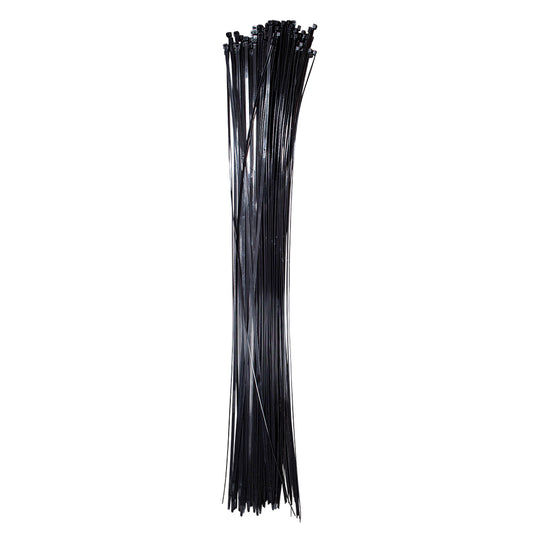 Brock 100 Pc Bag Black Nylon 48" Cable Zip Ties Self Locking Head UV Heat Resistant Outdoor Indoor for Bundling Tag Hold Wires Cords Crafts