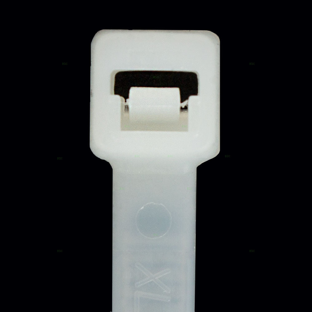 Brock 1000 Pc Bag Natural White Nylon 8" Cable Zip Ties Self Locking Head UV Heat Resistant Outdoor Indoor for Bundling Tag Hold Wires Cords Crafts