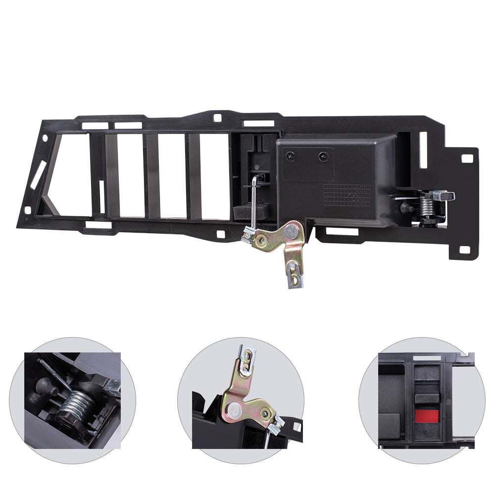 Brock ADS2831LRC7 Inside Door Handle With Black Base/Black Lever With Power Window & Power Lock Switches 7 Piece Set Compatible With 1990-1994 GM C/K Pickup