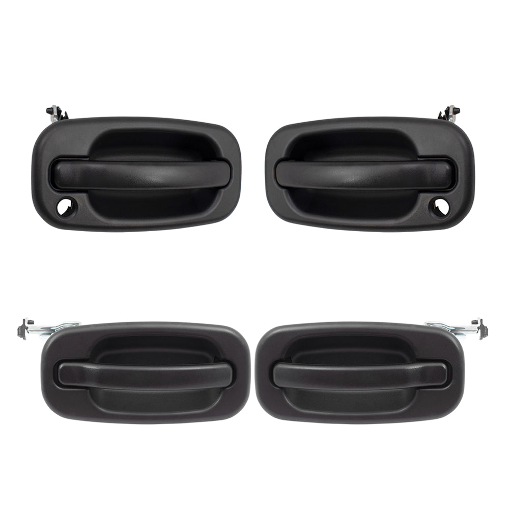 Brock Replacement Front and Rear Outside Door Handles 4 Piece Set Compatible with 2000-2007 Various Model Trucks & SUVs