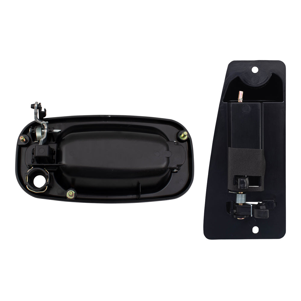 Front and Rear Outside Door Handles 4 Piece Set Compatible with 1999-2007 Silverado/ 1999-2007 Sierra/ 2002-2004 Sierra Denali Extended Cab Only