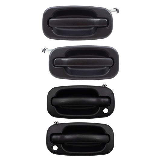 Brock Replacement Front and Rear Outside Door Handles 4 Piece Set Compatible with 2000-2007 Various Model Trucks & SUVs