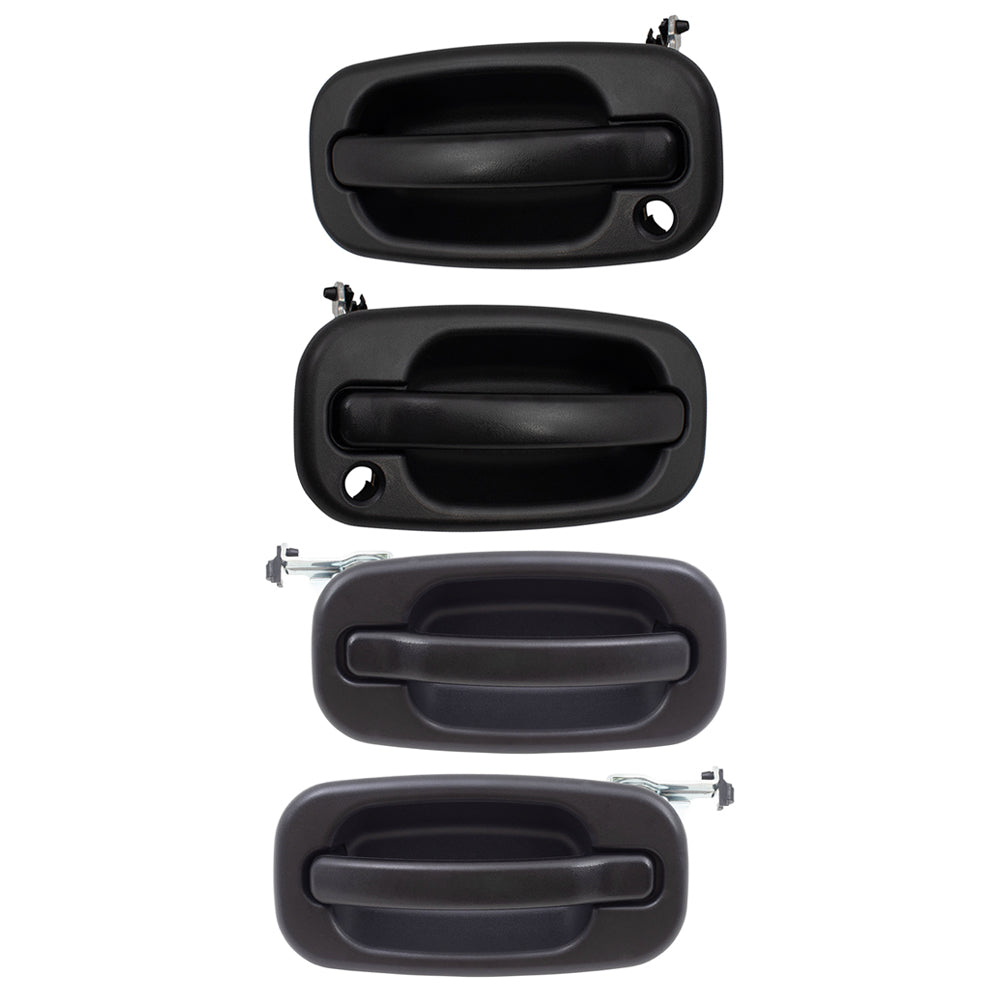 Brock Replacement Front and Rear Outside Door Handles 4 Piece Set Compatible with 2000-2007 Various Model Trucks & SUVs