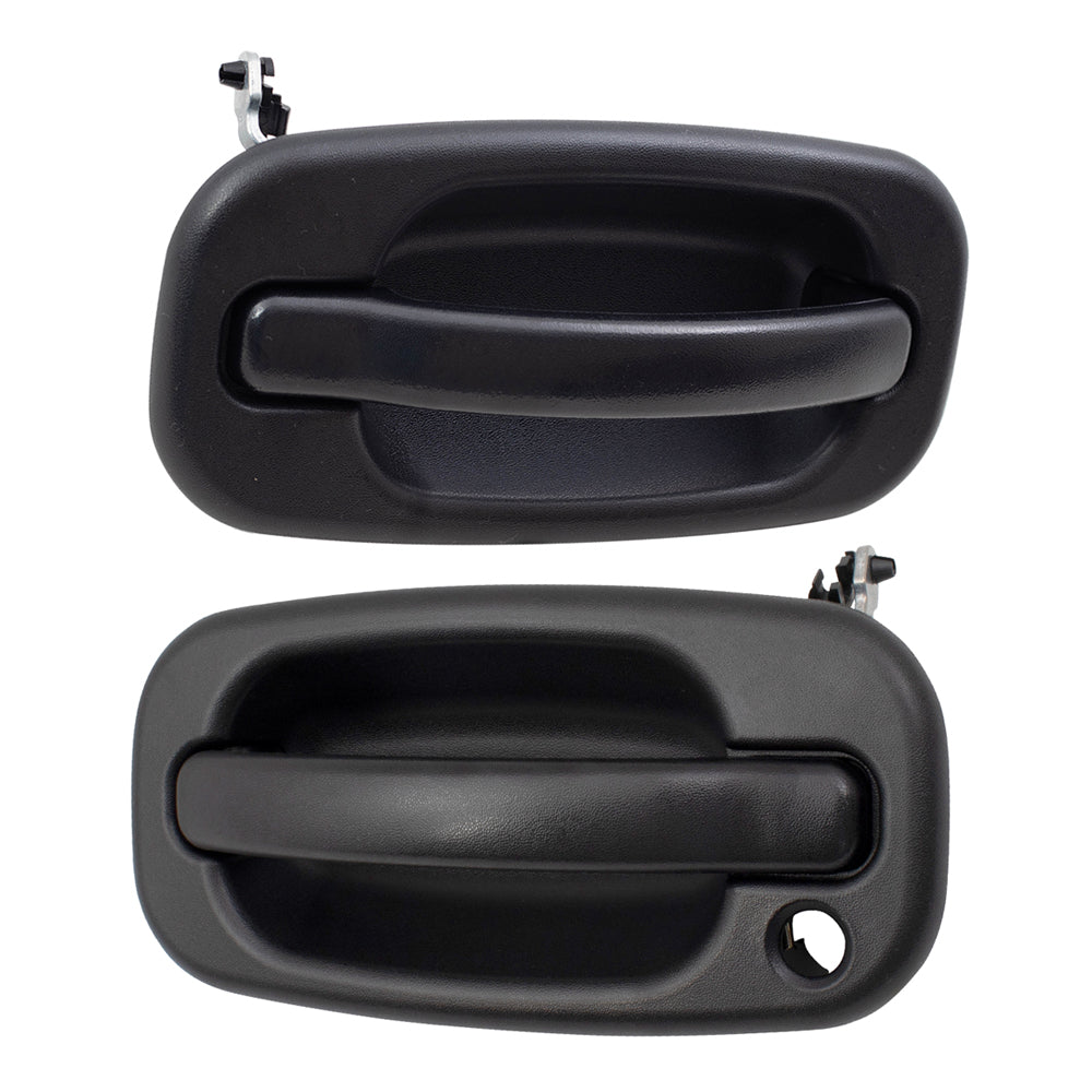 Front Outside Door Handles Set Compatible with 1999-2007 Silverado Driver Side with Keyhole and Passenger Side without Keyhole Also Fits Sierra Yukon Suburban Tahoe Check Your Specific Year in Fitment