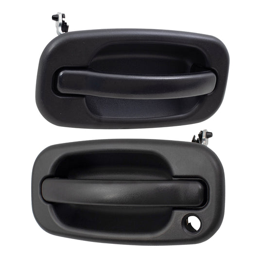 Front Outside Door Handles Set Compatible with 1999-2007 Silverado Driver Side with Keyhole and Passenger Side without Keyhole Also Fits Sierra Yukon Suburban Tahoe Check Your Specific Year in Fitment