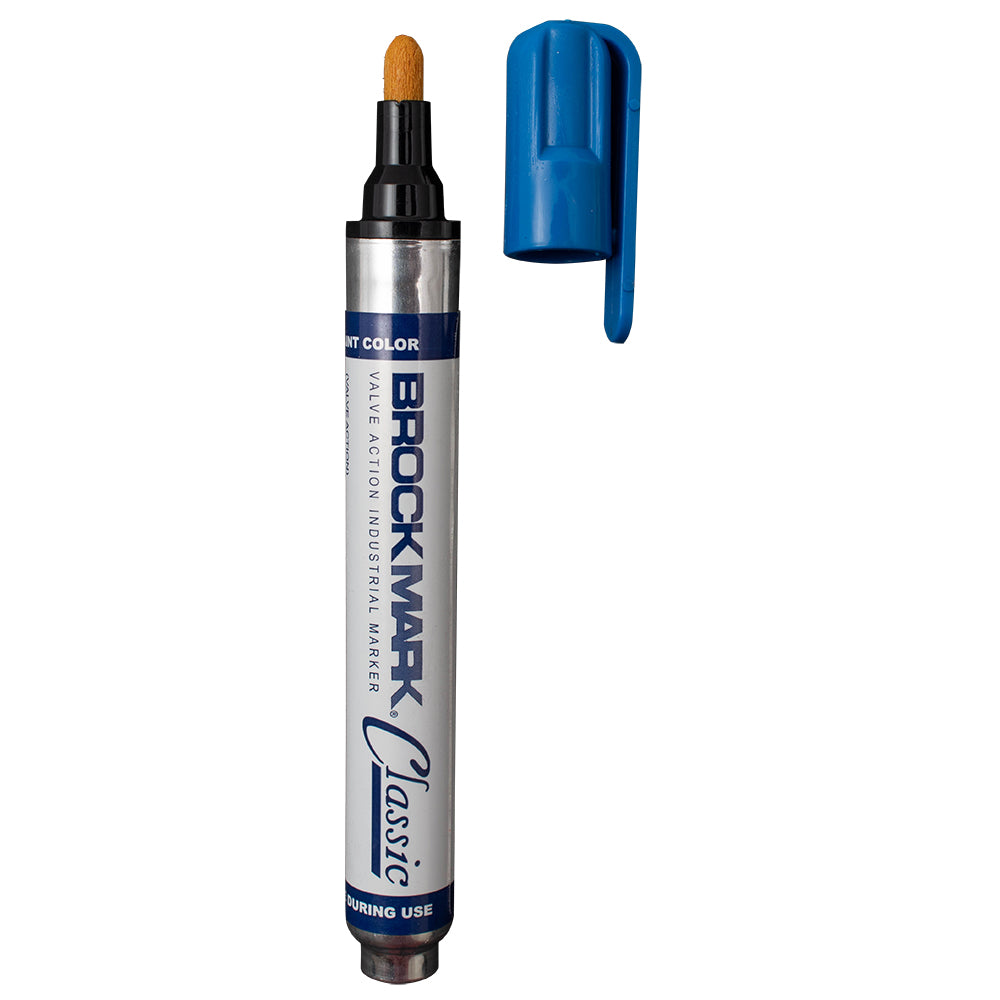 12 Pc Set Blue Brockmark Classic Industrial Permanent Paint Markers Pen Metal Glass Plastic Wood Rubber for Construction Auto Warehouse Arts