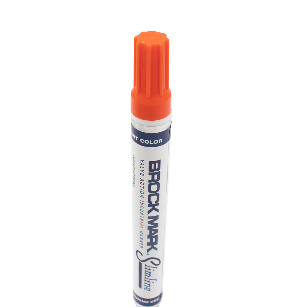 12 Pc Set Orange Brockmark Slimline Industrial Paint Markers Opaque Gloss Pen Metal Wood Plastic Glass for Auto Construction Arts Home