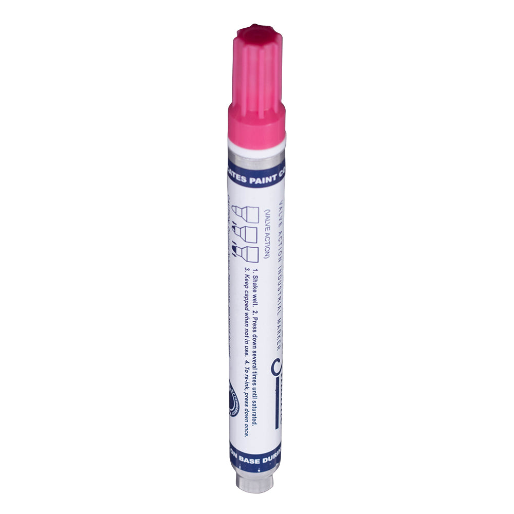 12 Pc Set Pink Brockmark Slimline Industrial Paint Markers Opaque Gloss Pen Metal Wood Plastic Glass for Auto Construction Arts Home