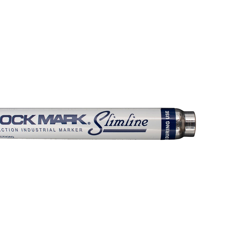 12 Pc Set White Brockmark Slimline Industrial Paint Markers Opaque Gloss Pen Metal Wood Plastic Glass for Auto Construction Arts Home