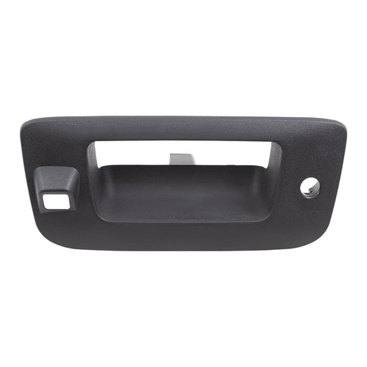 Brock Replacement Tailgate Handle Trim Bezel Textured w/ Keyhole & Rear-View Camera Hole compatible with Silverado Sierra Pickup Truck 22755304