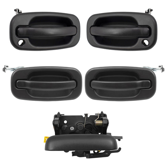 Brock Replacement Front and Rear Outside Door Handles, and Tailgate Handle 5 Piece Set Compatible with 2002-2006 Avalanche