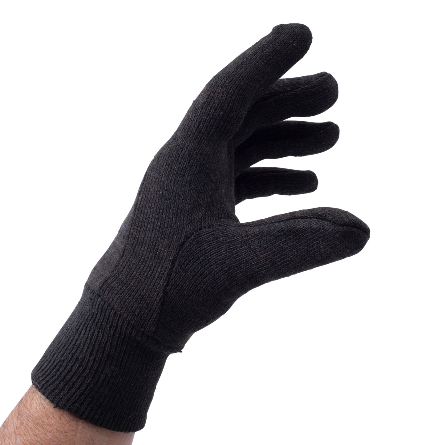12 Pairs 1 Dozen Brown Jersey Knit Cloth Work Safety Gloves for Industrial Landscape Warehouse Household