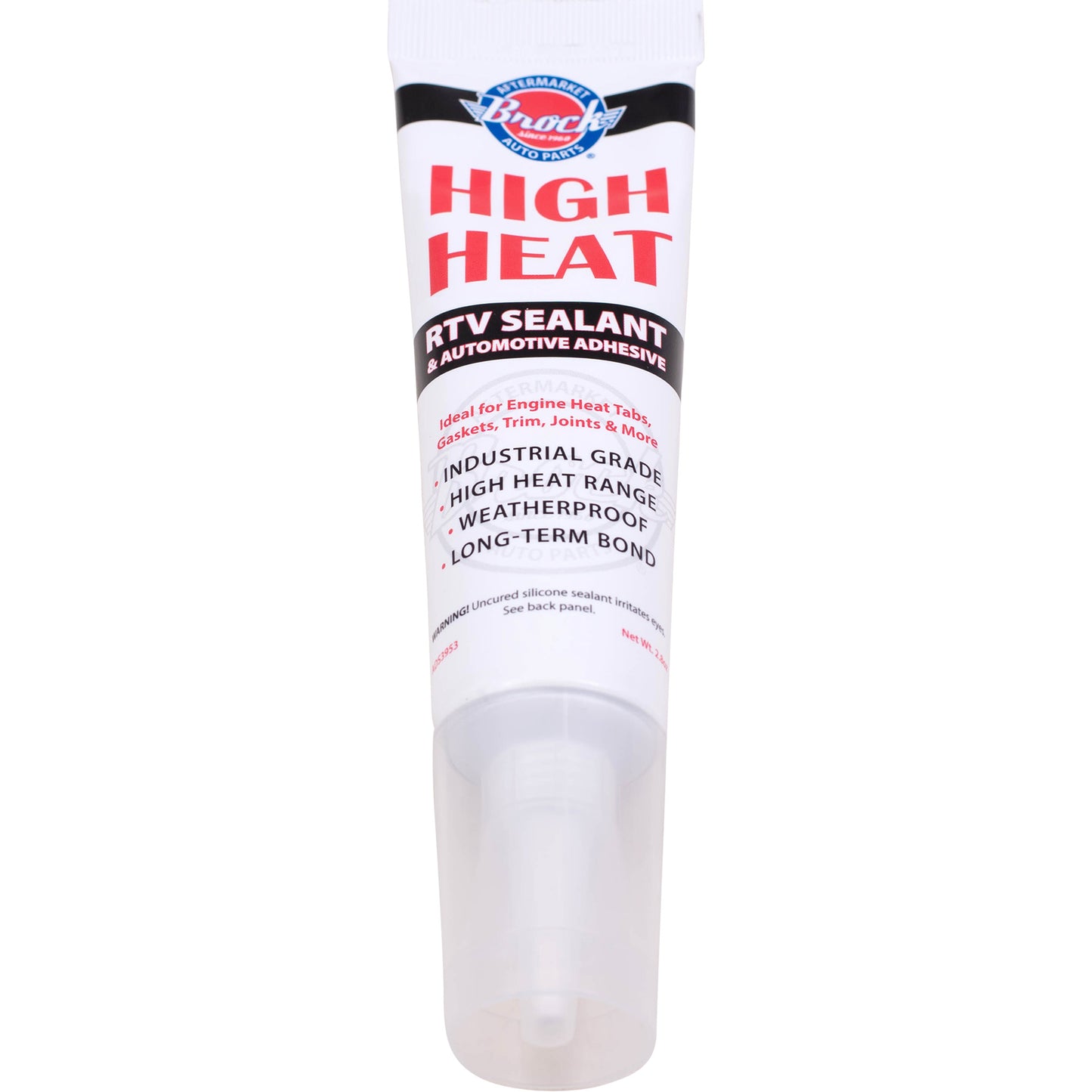 Brock High Heat RTV Sealant & Automotive Adhesive – Industrial Grade Silicone for Heat Tabs, Gaskets, and More – 2.8 oz Tube