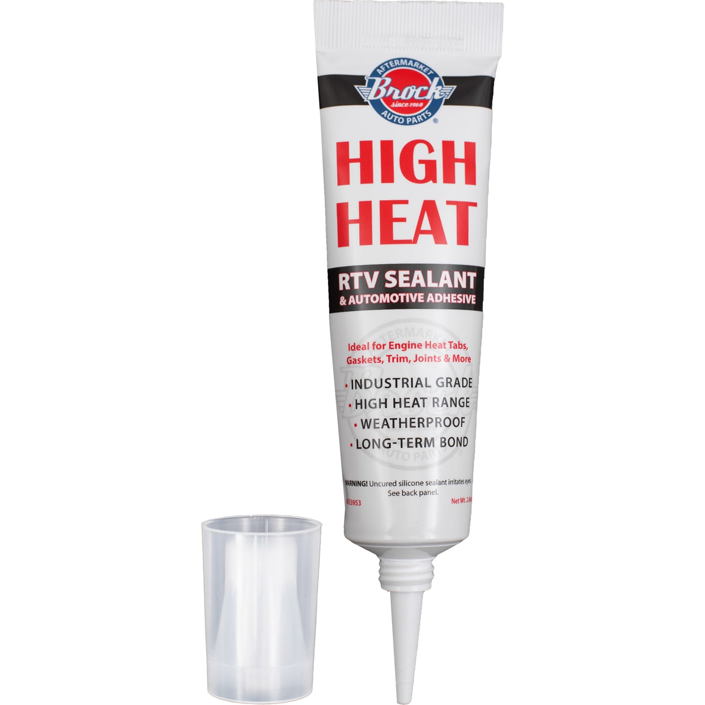 Brock High Heat RTV Sealant & Automotive Adhesive – Industrial Grade Silicone for Heat Tabs, Gaskets, and More – 2.8 oz Tube