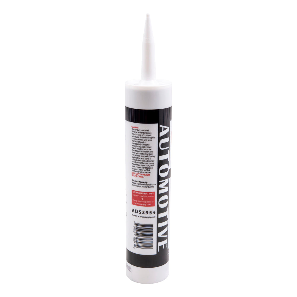 Brock High Heat RTV Sealant & Automotive Adhesive – Industrial Grade Silicone for Heat Tabs, Gaskets, and More – 10.2 oz Cartridge