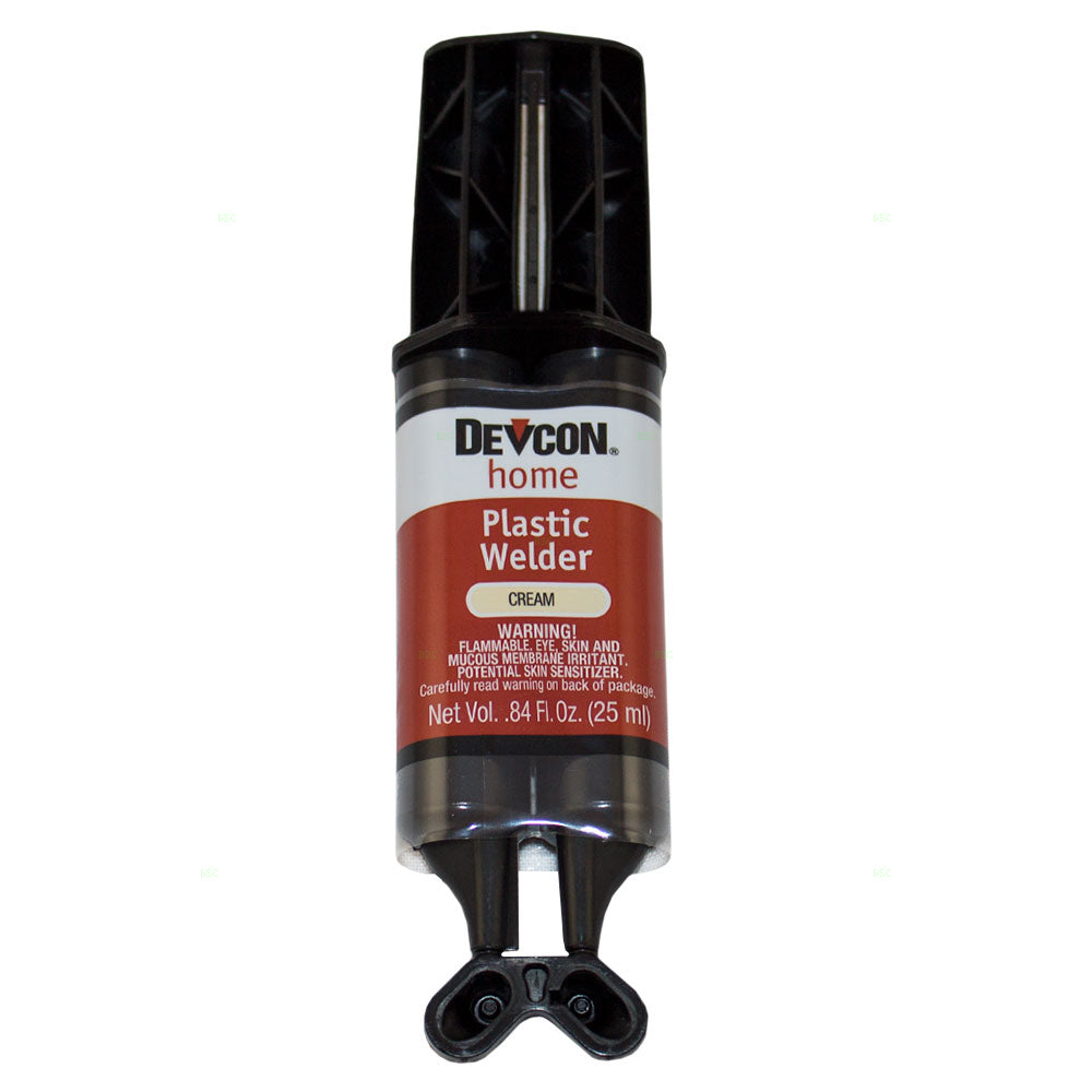 Devcon Home Plastic Welder Cream Colored Adhesive 1-OZ. Tube For Use On Hard Plastic, PVC, Styrene, Acrylic, Ceramic, Concrete, Fiberglass, Metal, Vinly, and Wood