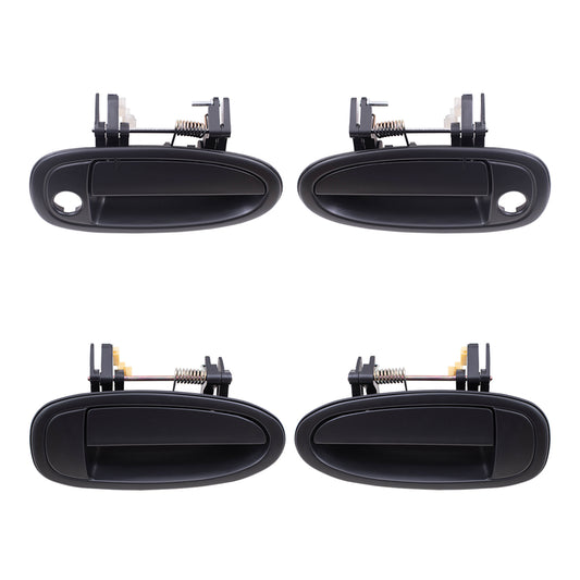 Brock Replacement Driver and Passenger Side Outside Door Handles Paint to Match Black 4 Piece Set Compatible with 1995-1999 Avalon