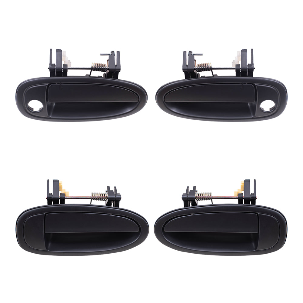 Brock Replacement Driver and Passenger Side Outside Door Handles Paint to Match Black 4 Piece Set Compatible with 1995-1999 Avalon