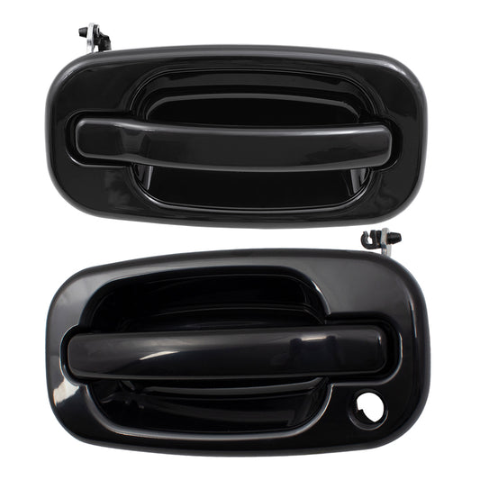 Brock Replacement Front Driver and Passenger Side Outside Door Handles Set Compatible with 1999-2007 Various Truck & SUV Models