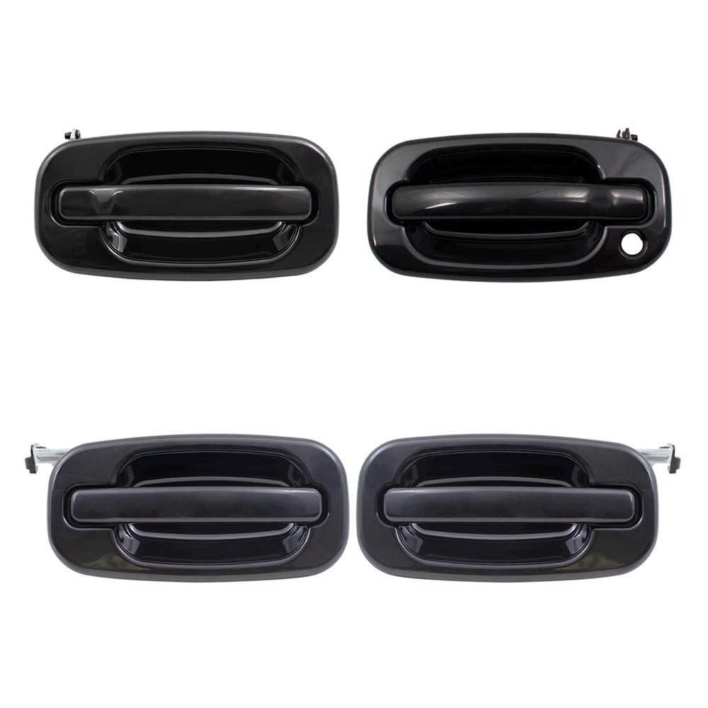 Brock Replacement Front and Rear Outside Door Handles 4 Piece Set Compatible with 2000-2007 Various Truck & SUV Models