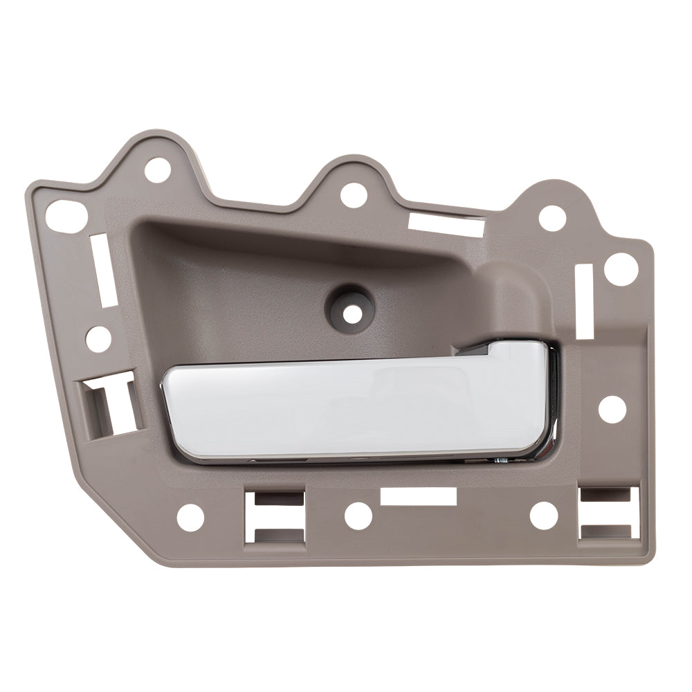 Brock Replacement Passengers Front Inside Inner Beige with Chrome Door Handle Repair Kit Compatible with 05-10 Grand Cherokee 1BC141J3AA