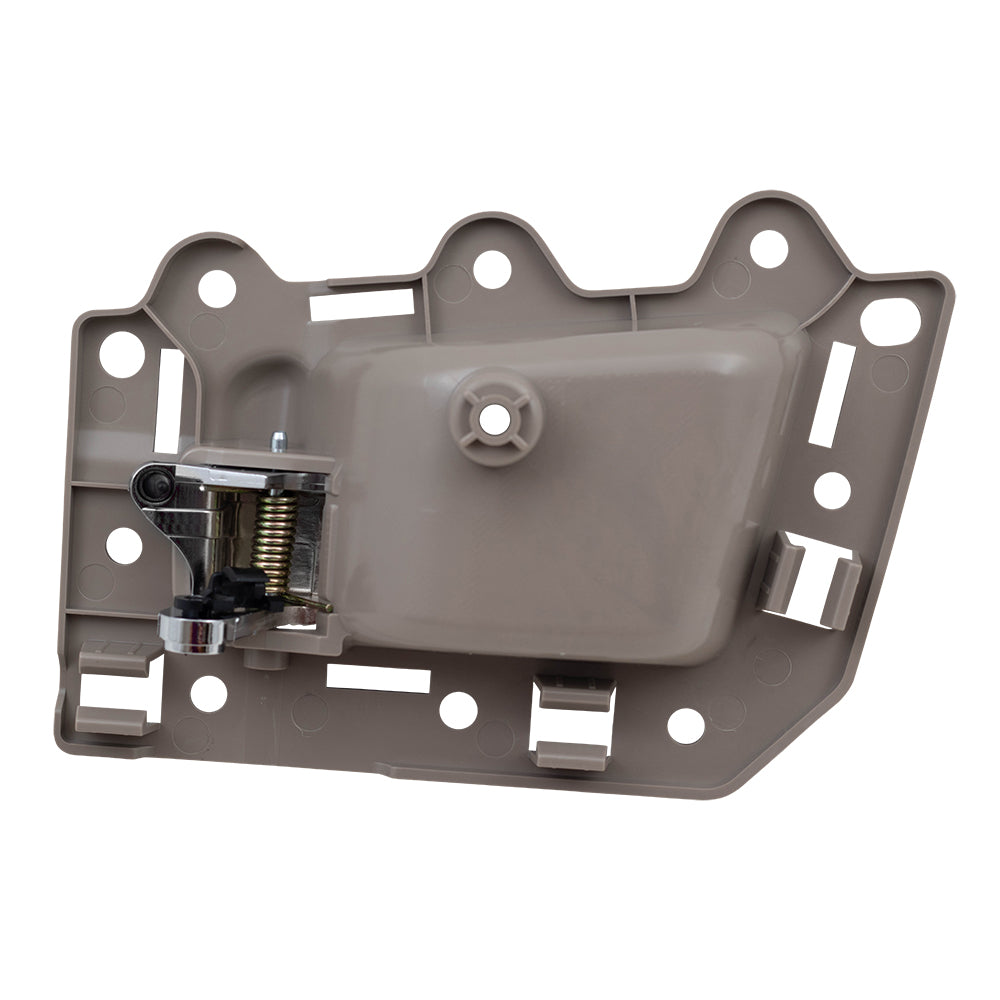 Brock Replacement Passengers Front Inside Inner Beige with Chrome Door Handle Repair Kit Compatible with 05-10 Grand Cherokee 1BC141J3AA