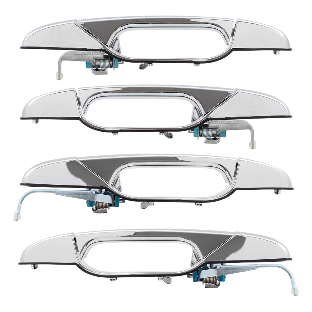 Front and Rear Outside Door Handles 4 Piece Set Compatible with 2007-2013 Avalanche/Sierra Denali/Escalade EXT & 2007-2014 Silverado/Sierra/Escalade & ESV/Suburban/Tahoe/Yukon