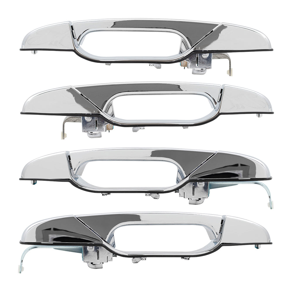 Front and Rear Outside Door Handles 4 Piece Set Compatible with 2007-2013 Avalanche/Sierra Denali/Escalade EXT & 2007-2014 Silverado/Sierra/Escalade & ESV/Suburban/Tahoe/Yukon