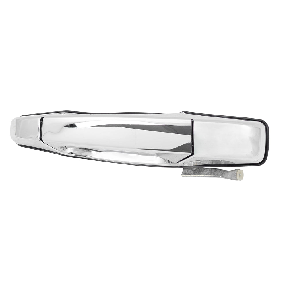 Brock Replacement Pair Set Front Outside Chrome Door Handles compatible with 07-13 Silverado Sierra Pickup Truck 22738721 22738722