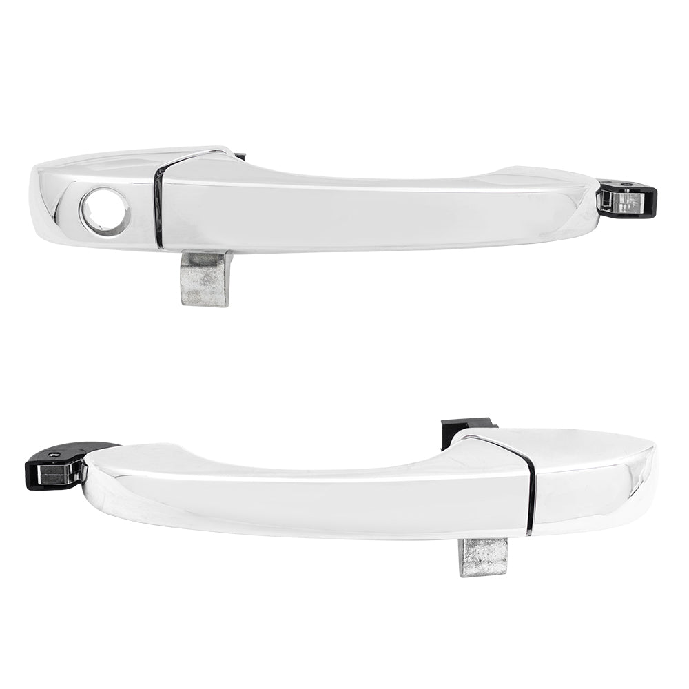 Brock Replacement Driver and Passenger Outside Front Chrome Door Handle compatible with 2005-2010 300