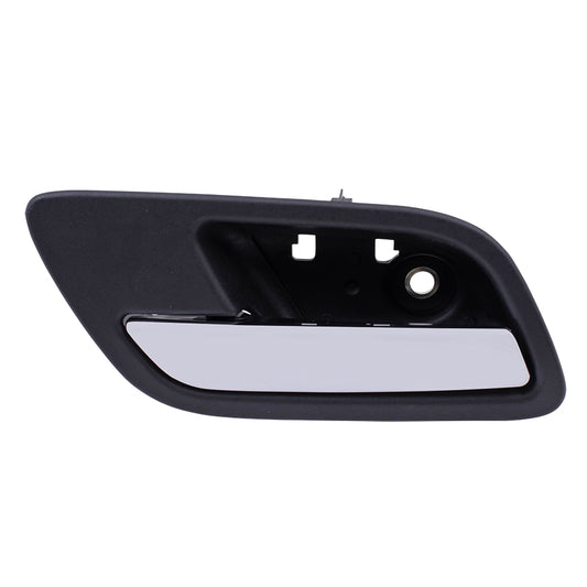 Brock Replacement Drivers Rear Inside Interior Door Handle Chrome Lever with Black Housing Compatible with Silverado Sierra Escalade Suburban Tahoe Yukon 15939073