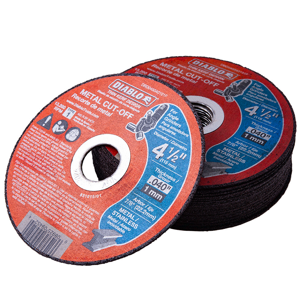 Diablo 4 1/2 Inch Metal Cut-Off Disc 25 Pac