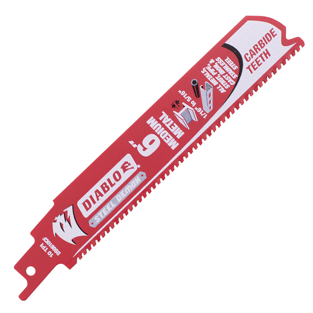 3 Pack DIABLO STEEL DEMON EXTREME METAL Reciprocating Saw Blades Carbide Tipped for Medium Metal 1/16"-5/16" 6" x 1" 10 TPI