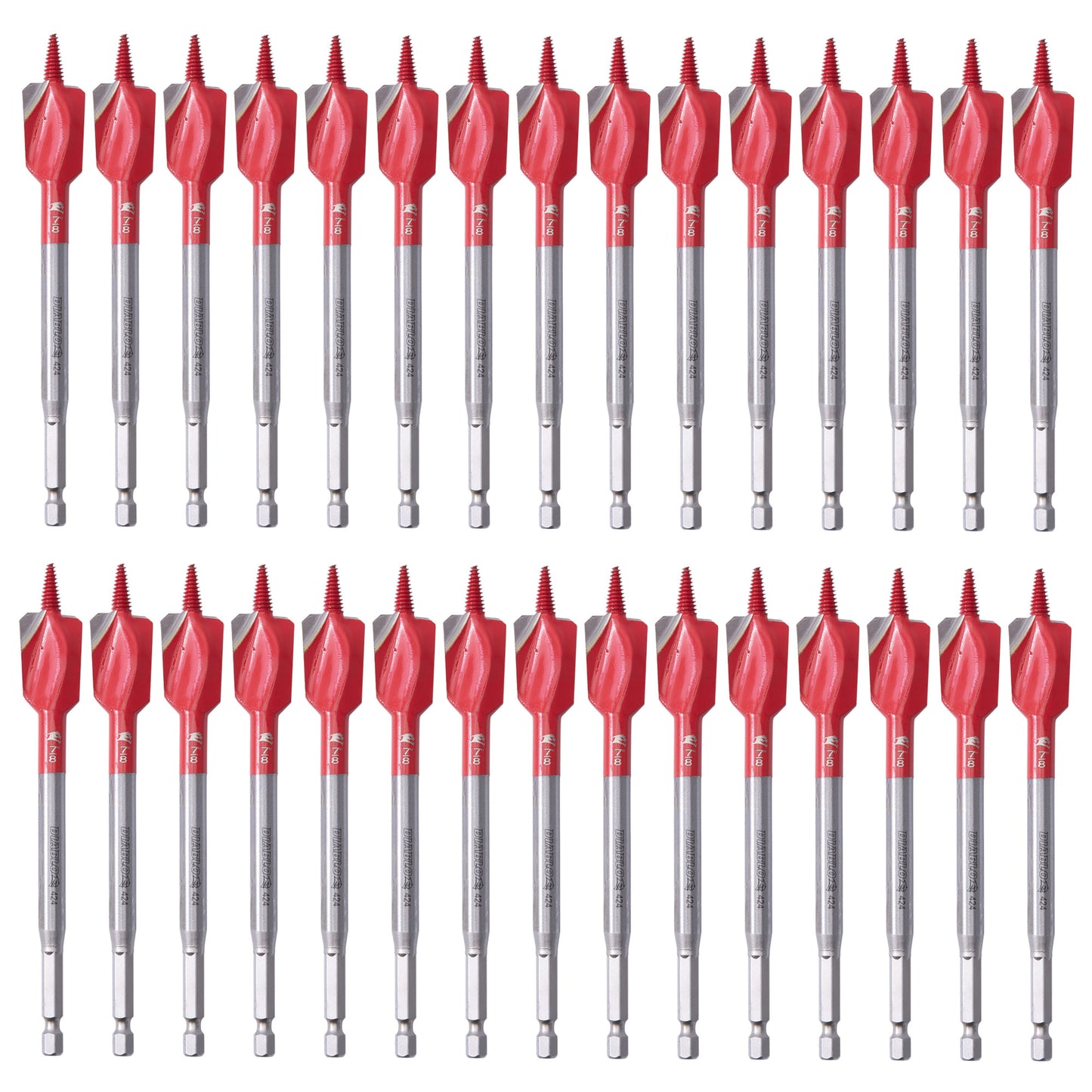 Diablo DSPD4040 Demo Demon Spade Drill Bit For Nail Embedded Wood 7/8 Inch x 6 Inch 1/4 Inch Hex Shank 30 Pack