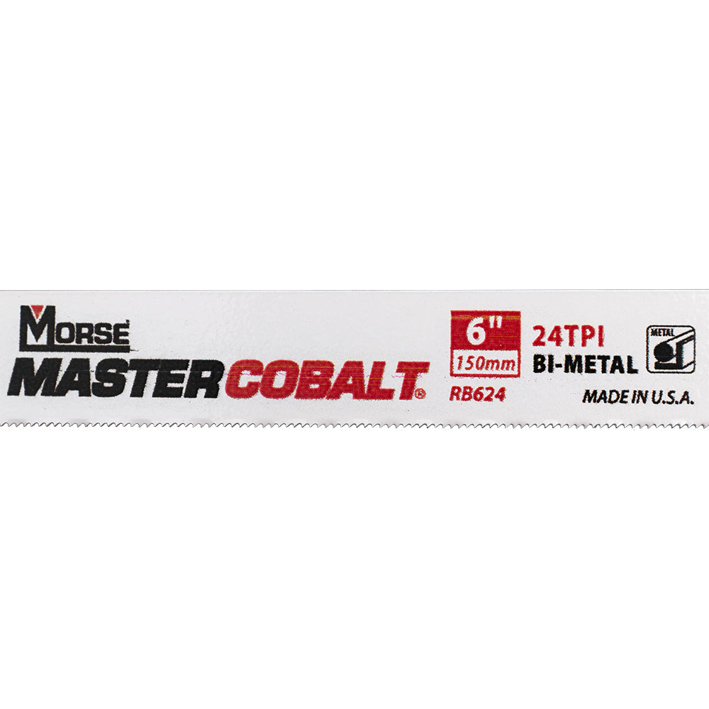 25 Pk Set MK Morse Master Cobalt Bi-Metal Reciprocating Saw Blades Wood Metal Steel 24 TPI 6" x 3/4" x .035" for Industrial Shop DIY Hobby