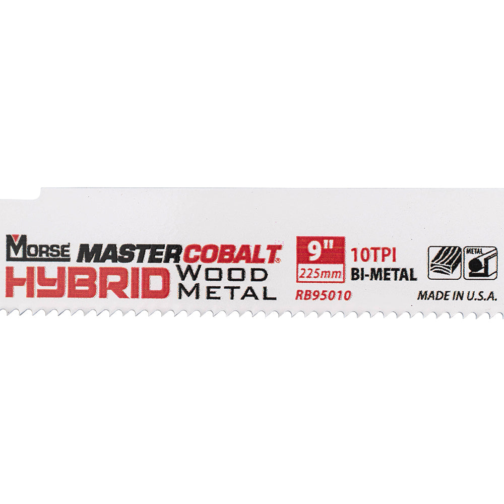25 Pk Set MK Morse Master Cobalt Hybrid Bi-Metal Reciprocating Saw Blades Wood Metal Steel 9"x1"x.050"10 TPI Cutting for Industrial Shop