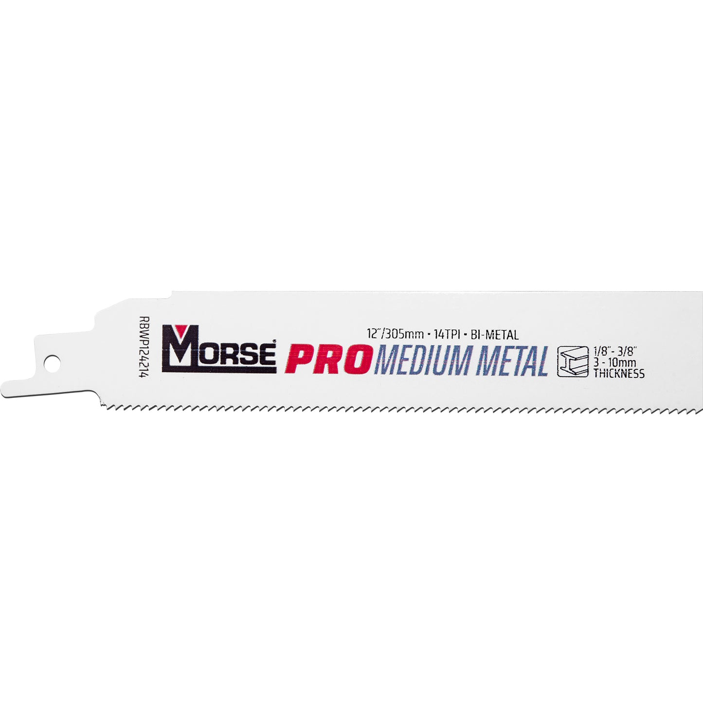 Morse Bi-Metal Pro Medium Metal Cobalt Reciprocating Saw Blade 12" x 1" x .42" 14 TPI 25 Pack