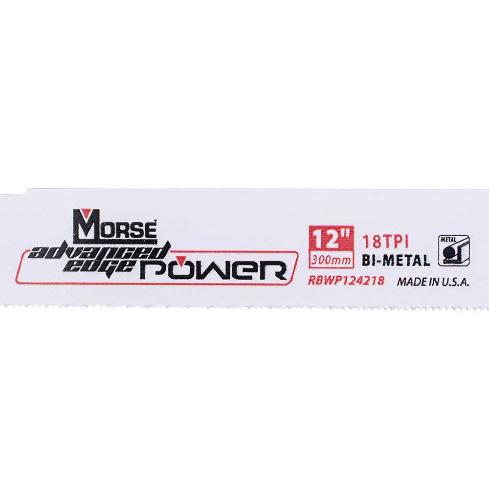 MK Morse Master Advanced Edge Power Cobalt Reciprocating Saw Blade 12" X 1" .042" 18 TPI 25 Pack