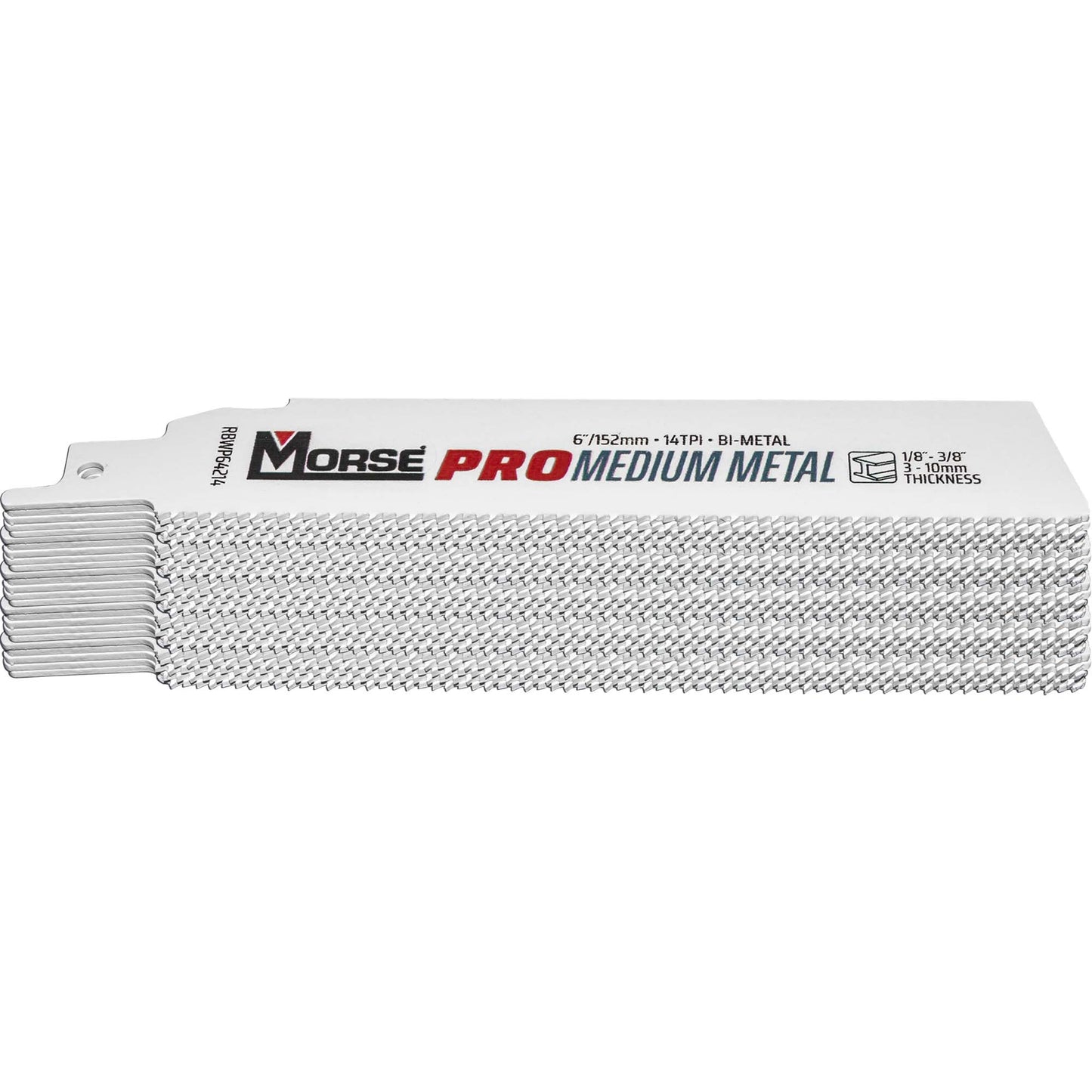 Morse Bi-Metal Pro Medium Metal  Reciprocating Saw Blade 6" x 1" x .42" 14 TPI 25 Pack