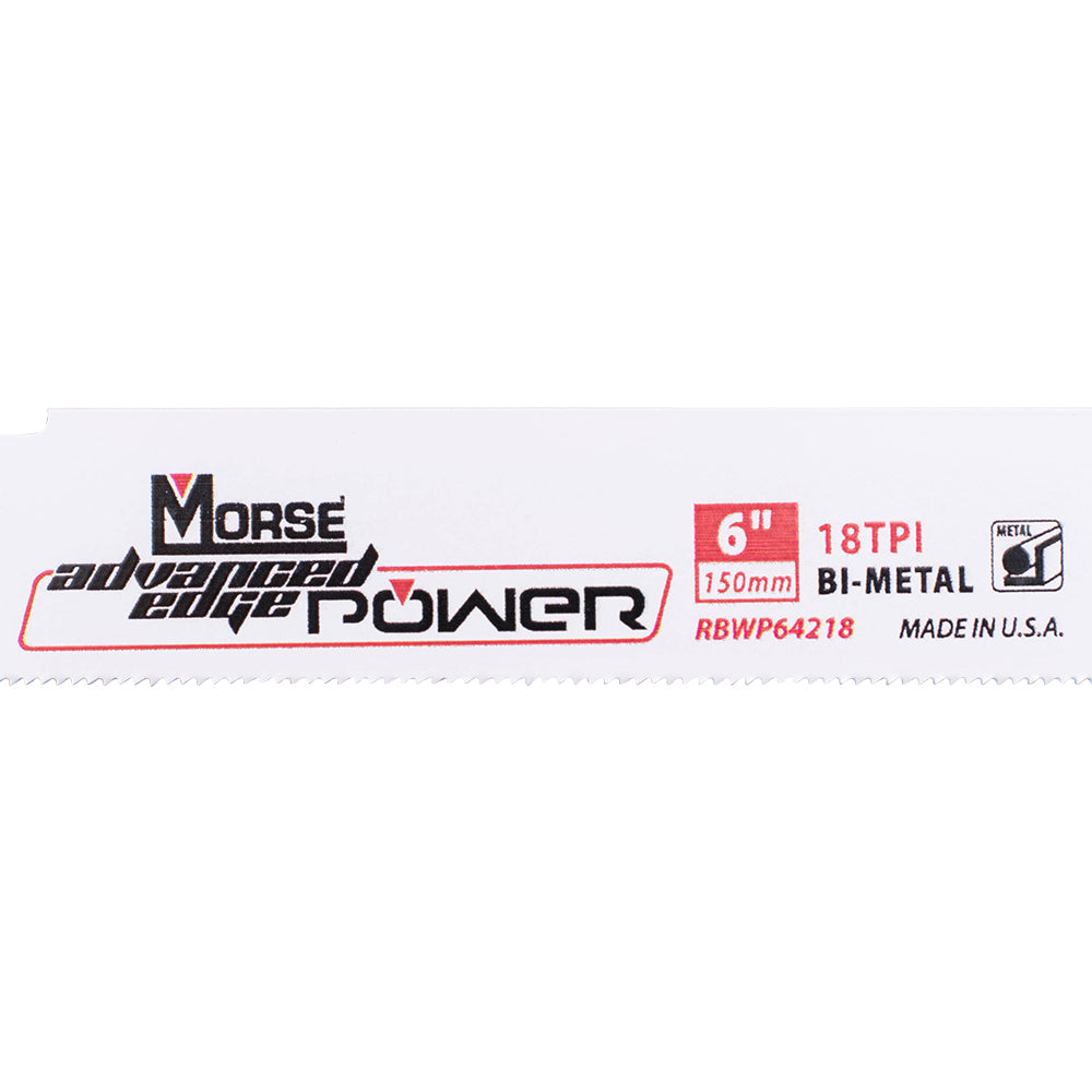 MK Morse Master Advanced Edge Power Cobalt Reciprocating Saw Blade 6" x 1" .42 " 18 TPI 25 Pack