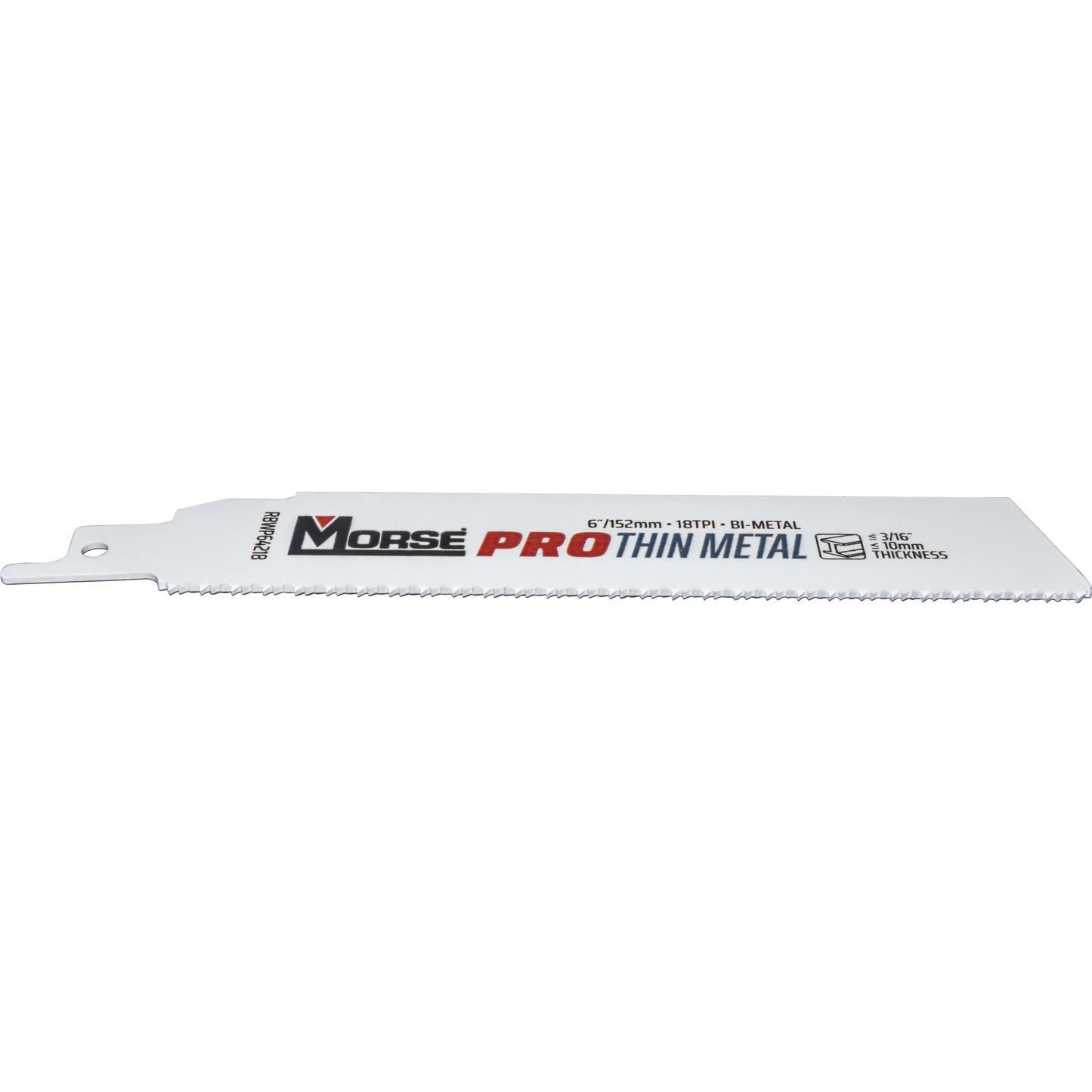 Morse Bi-Metal Pro Thin Metal Reciprocating Saw Blade 6" x 1" .42 " 18 TPI 25 Pack