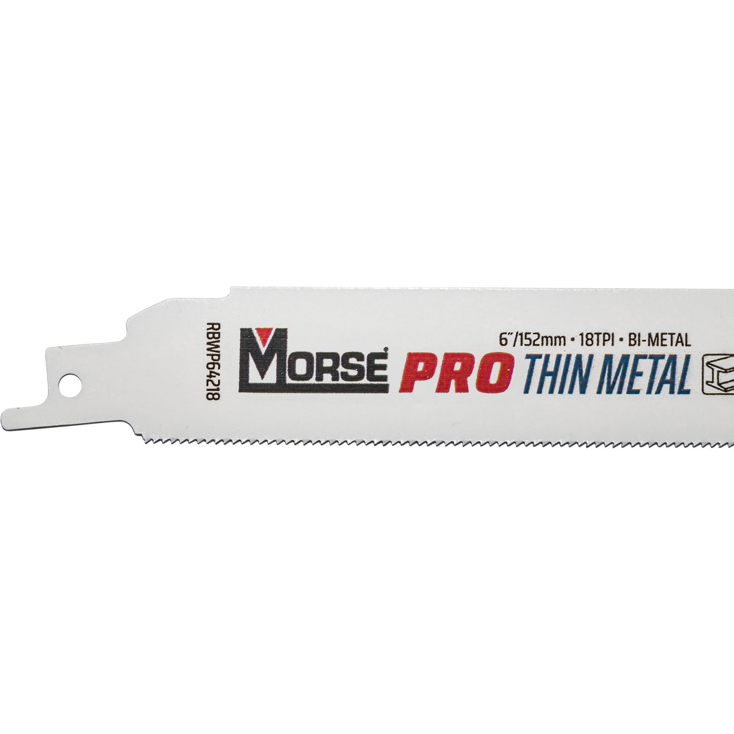 Morse Bi-Metal Pro Thin Metal Reciprocating Saw Blade 6" x 1" .42 " 18 TPI 25 Pack