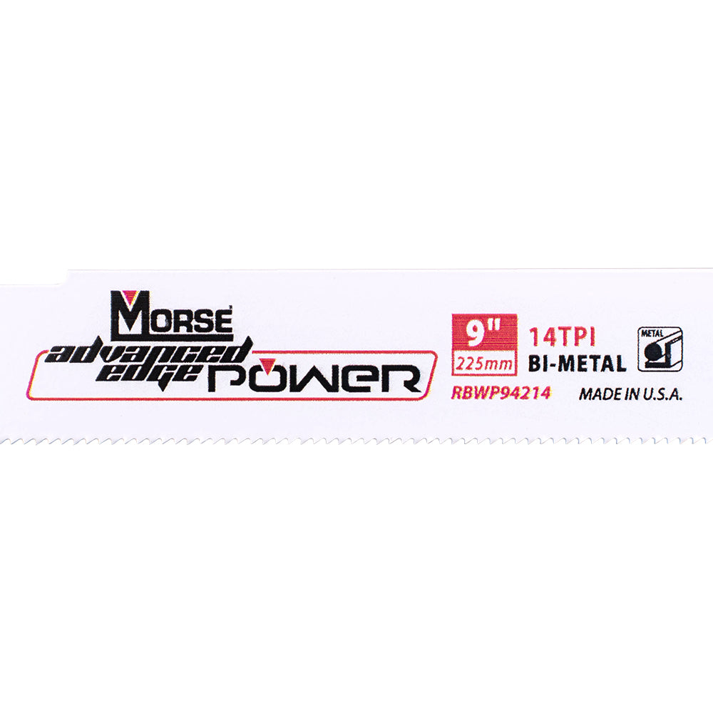 MK Morse Master Advanced Edge Power Cobalt Reciprocating Saw Blade 9" x 1" x .42" 14 TPI 25 Pack