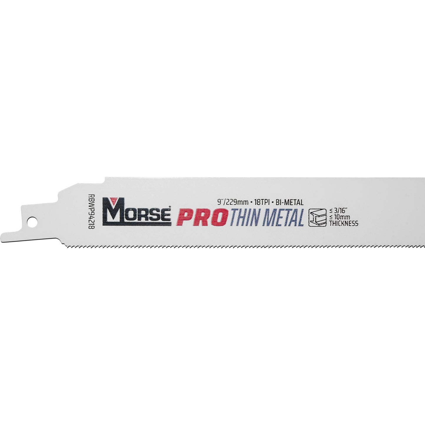 Morse Bi-Metal Pro Thin Metal Reciprocating Saw Blade 9" x 1" x .42" 18 TPI 25 Pack