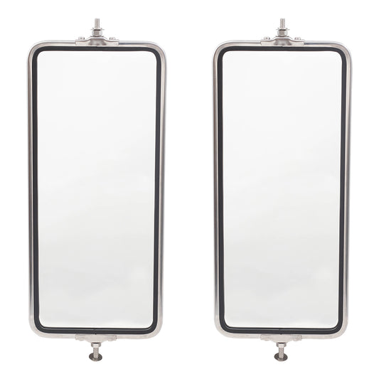 Brock Replacement Driver and Passenger Universal West Coast Truck Stainless Steel Side Mirrors 7" x 16"