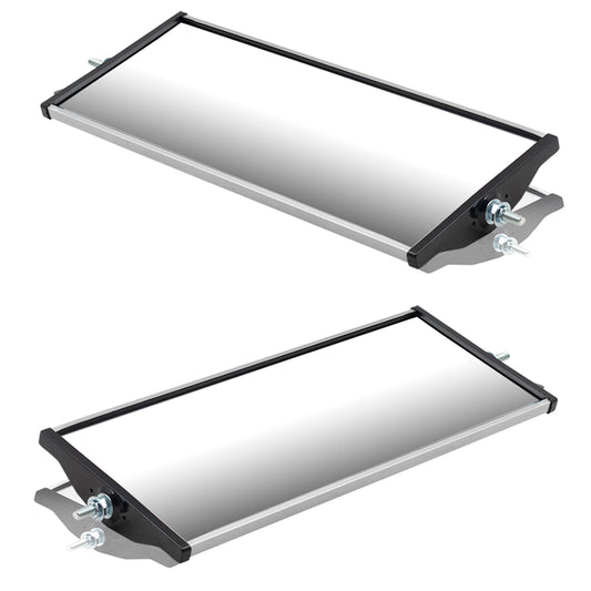 Brock Universal West Coast Style Truck Mirror Replacement Head 2 Piece Set 6.5 Inch by 16 Inch Stainless Aluminum For Driver Side Left Passenger Side Right U335-0005-2