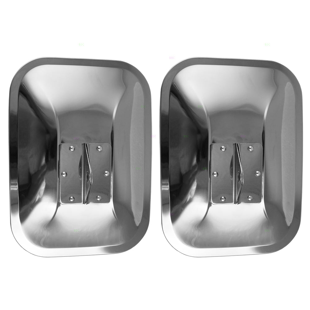 Brock Replacement Set Universal Camper Tow Mirrors Stainless Steel w/ Long Bracket Compatible with 78-86 Blazer Jimmy Suburban Pickup Truck 998905