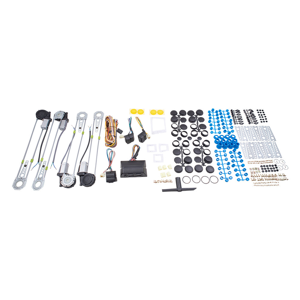 Brock Replacement Universal Electric Power WindowRegulator Spal Type Conversion Kit for 4- Door Pickup SUV Van Car
