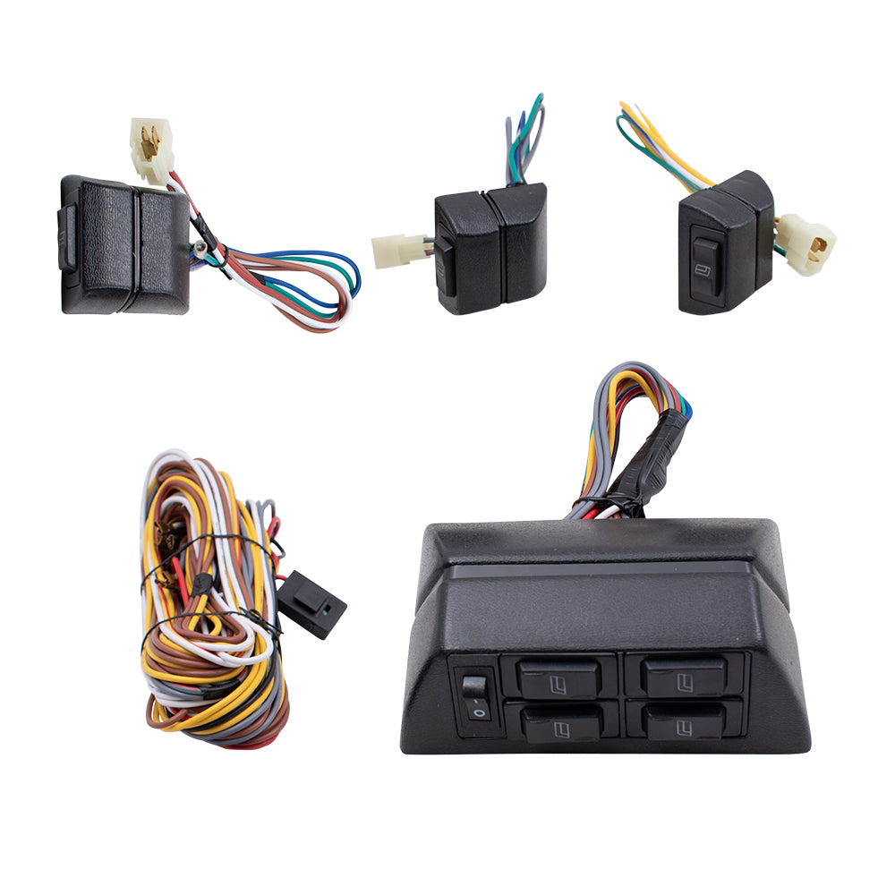 Brock Replacement Universal Electric Power WindowRegulator Spal Type Conversion Kit for 4- Door Pickup SUV Van Car
